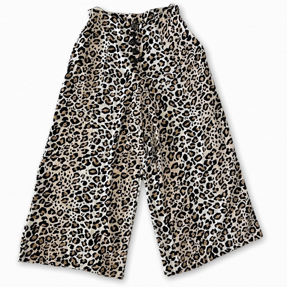 Angie Leopard Print Cropped Pants